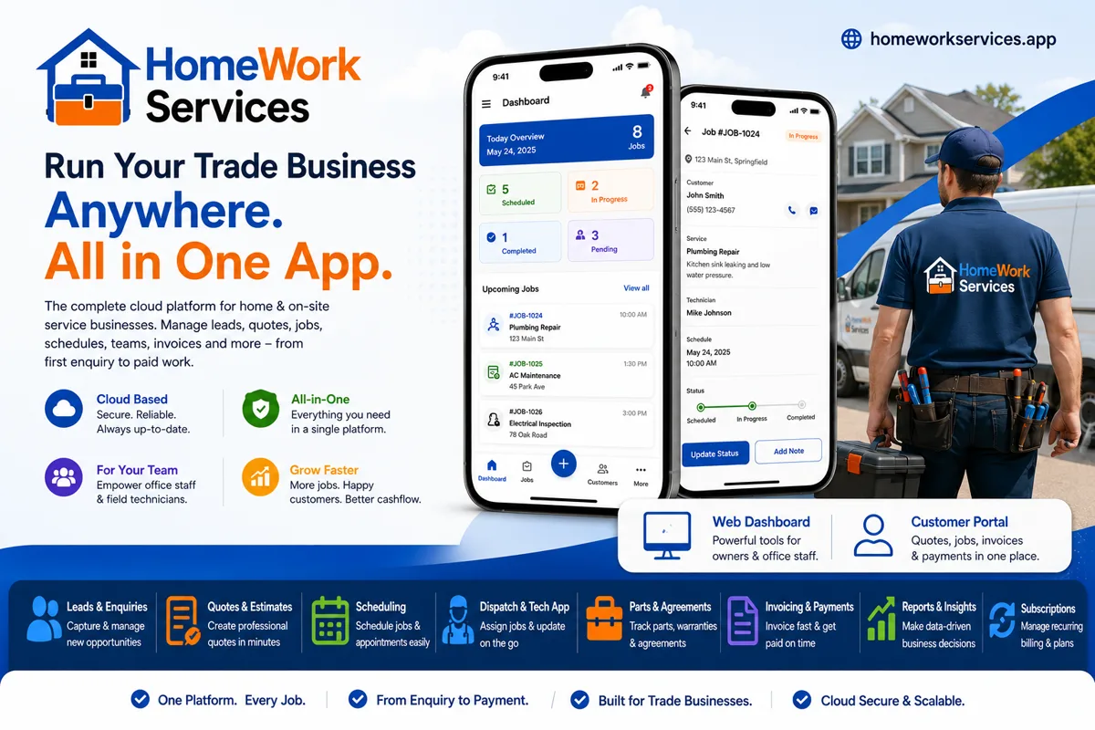 HomeworkServices mobile and web platform preview